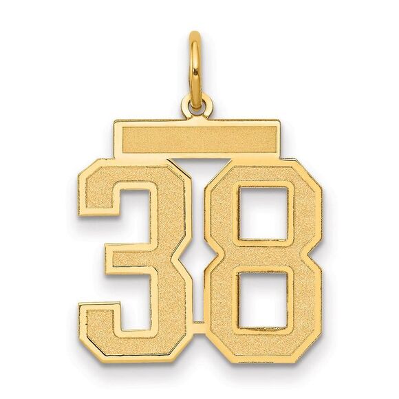 14k Yellow Gold Jersey Collection Medium Number 38 Pendant